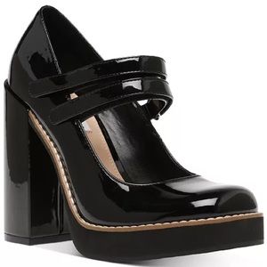 Steve Madden Black Patent Platform Mary Jane heels, size 7
